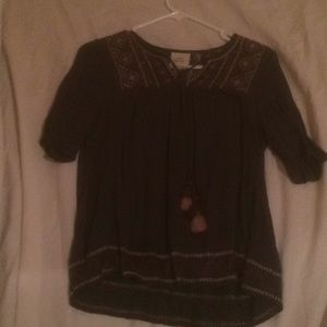 Blue and purple tassel shirt